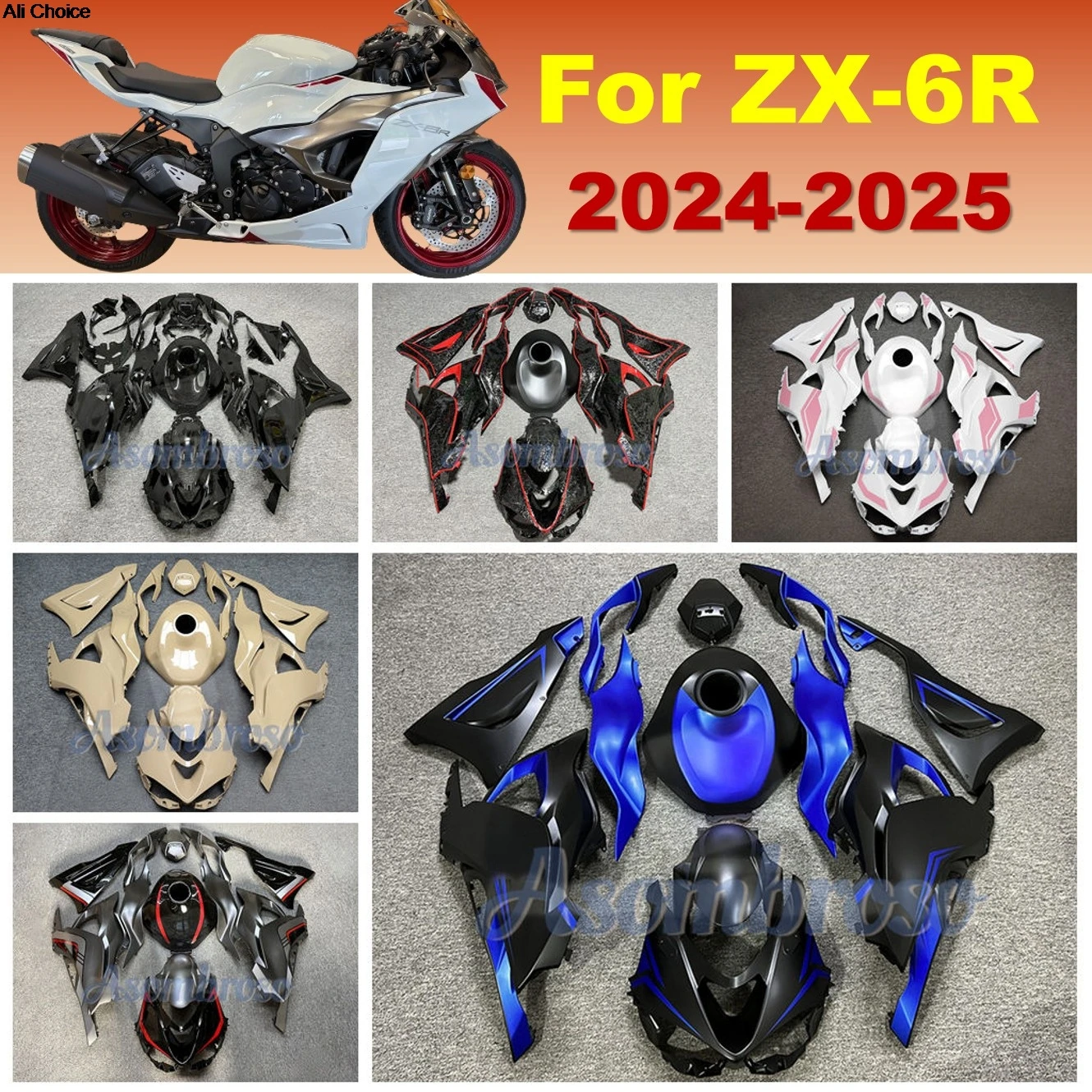 

Complete Bodywork Set For Kawasaki Ninja 636 ZX 6R Fairing Kit ZX6R 2024 2025 ZX-6R ABS Plastic Parts