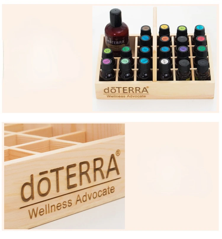 For doTerra 21 Slots Essential Oil Wooden Storage Box Carry
