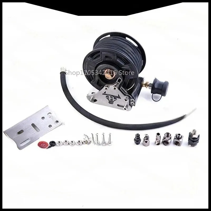 Automotive Tire Inflator With 7M All-Terrain Auto Retract Air Hose Reel For Off-Road Pump Inflation Storage