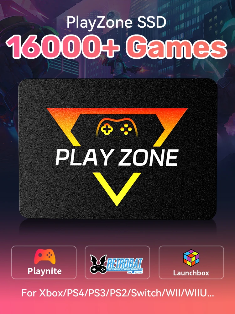 PlayZone 1TB Externe Emulator Game SSD Ingebouwde 16000 Retro & AAA Games Draagbare Game Harde Schijf Voor Xbox/Switch/PS4/PS3/NGC/WII - afbeelding 2