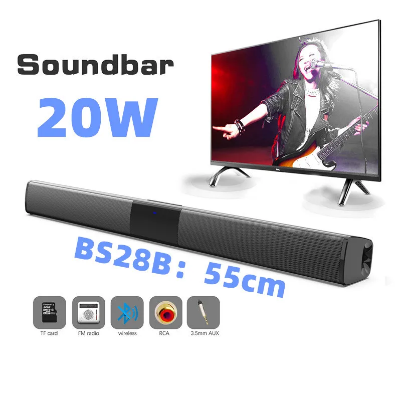 

BS-28B Echo Wall TV Soundmaster Bluetooth Speaker Subwoofer High Power Wireless Remote Control RCA TV Speaker Supports TWS/FM