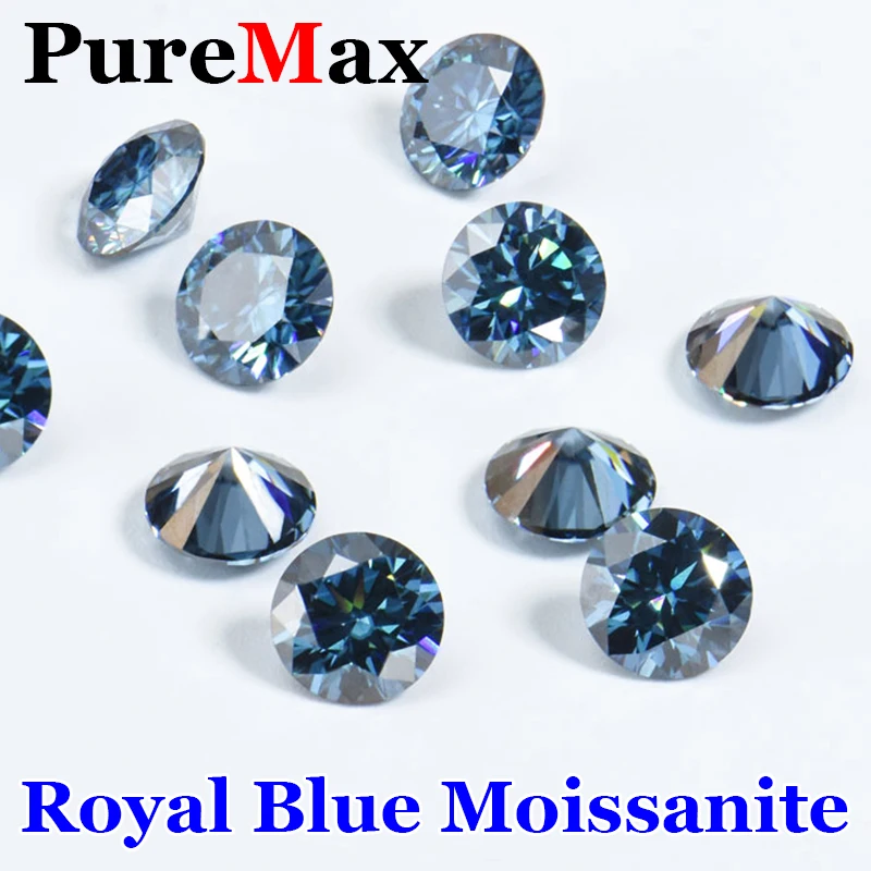 [ Never Fade ] Factory Wholesale Original Royal Blue Moissanite Loose Stone Full Size 0.1ct-30ct VVS1 Lab-Grown Diamond with GRA