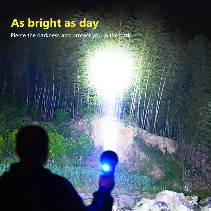 2023 High Power Strong Light Portable Searchlight Home Patrol Mining Lights USB Charging Super Bright Flashlight Long Shot King