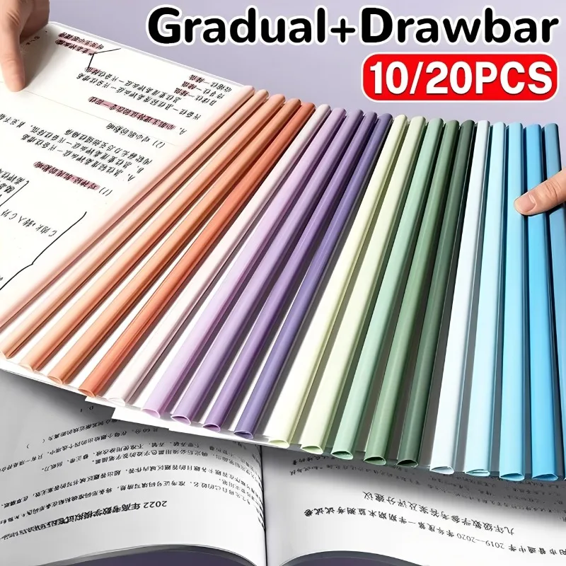 

A4 Morandi Color Water Drop Rod Clip File Folder Pull Rod Clip File Folder Large Capacity Student Information Storage Book