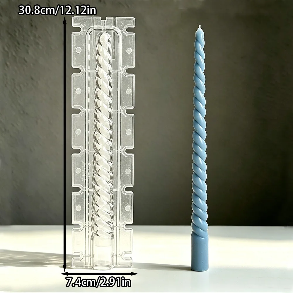 Spiral Taper Acrylic Candle Mold Striped Nordic Style Aromatherapy Candle Making Tool DIY Church Candlelight Dinner Decor Gift