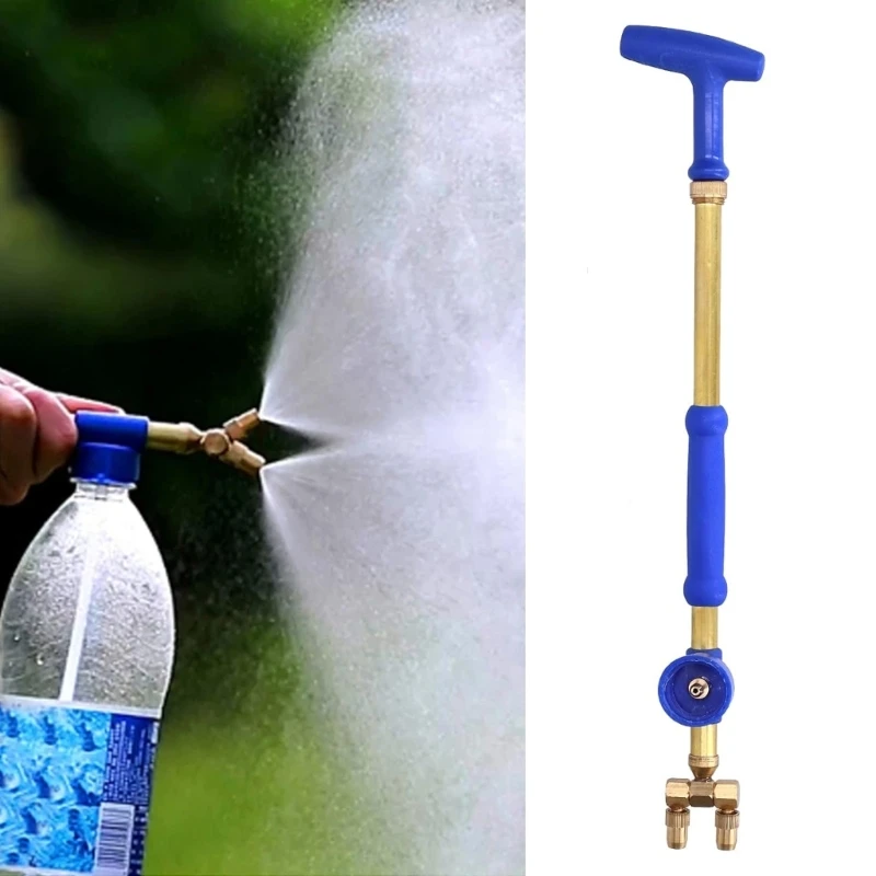 Double Sprayed Head Pressure Sprayed Guns Lawn Watering Tool For Gardening Copper Plastic Construction Telescoping Rod