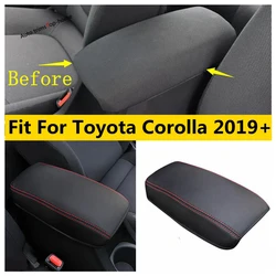 Central Console Armrest Storage Box Container Cover For Toyota Corolla E210 2019 - 2024 Cushion Mat Pad PU Leather Accessories