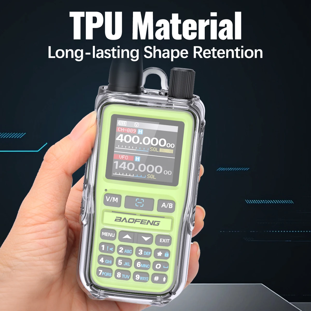 ABBREE Protecteur transparent pour talkie-walkie, matériau TPU de haute qualité, protection contre les chutes, anti-poussière, uniquement pour la radio Baofeng UV-5R Mini