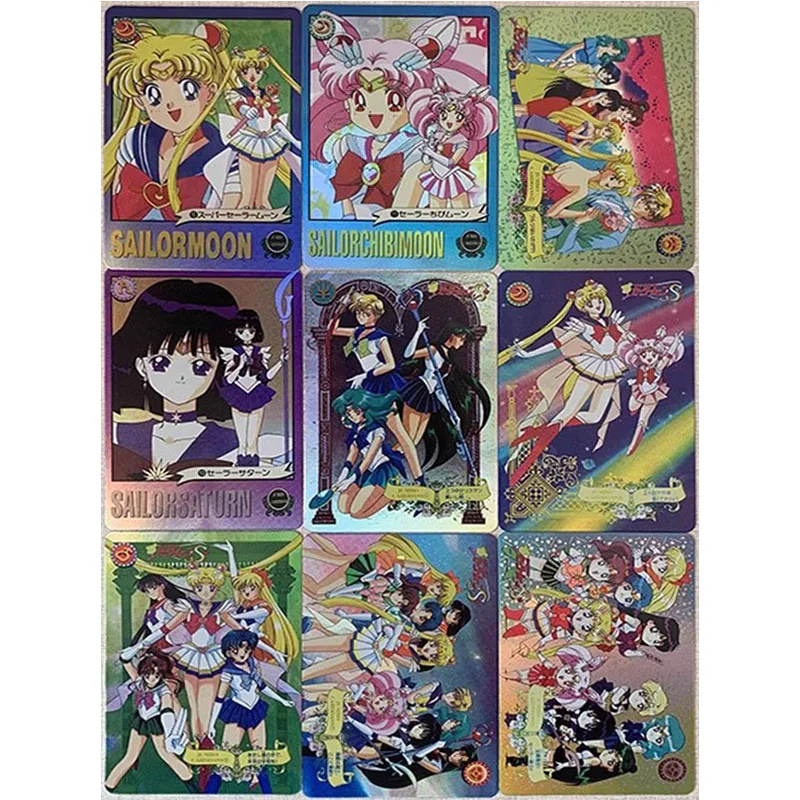 Anime Character DIY Collectible CardsPrincess Serenity Sailor Moon Daki Laser Flash Cards Boy Play Toys Christmas Birthday Gifts