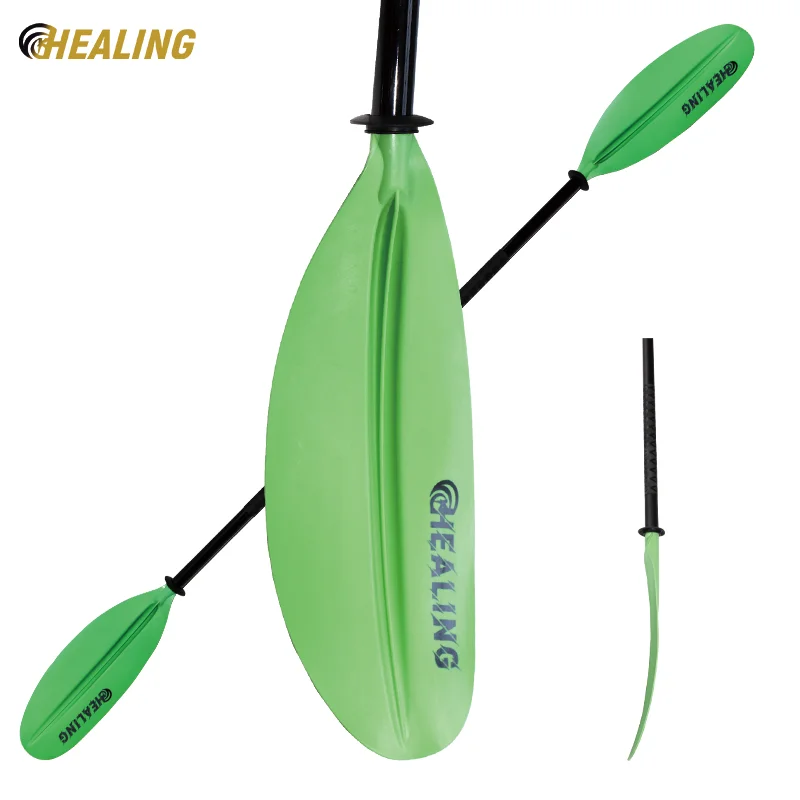 

2 SECTIONS KAYAK PADDLE MATERIAL PP MATERIAL ADJUSTABLE FULL FIBERGLASS PADDLE 215-230CM FLOATING GREEN KAYAK PADDLE surfboard