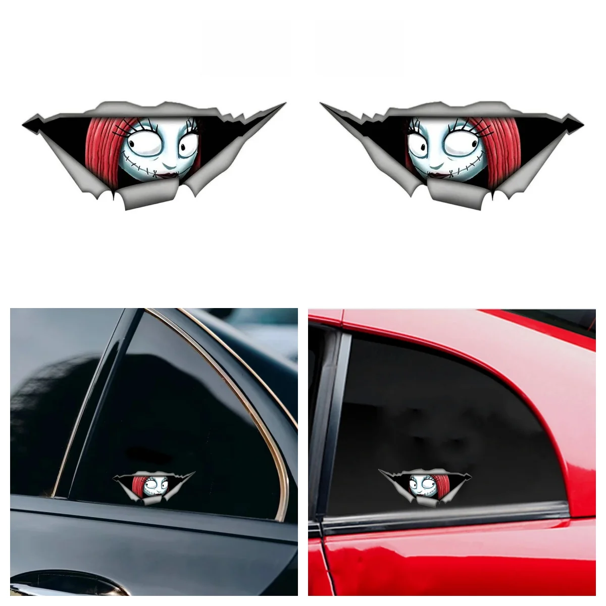 

Personality Tear Metal Nightmare Before Christmas Car Stickers Vinyl Reflective Racing Decal Decorate PVC Wholesale
