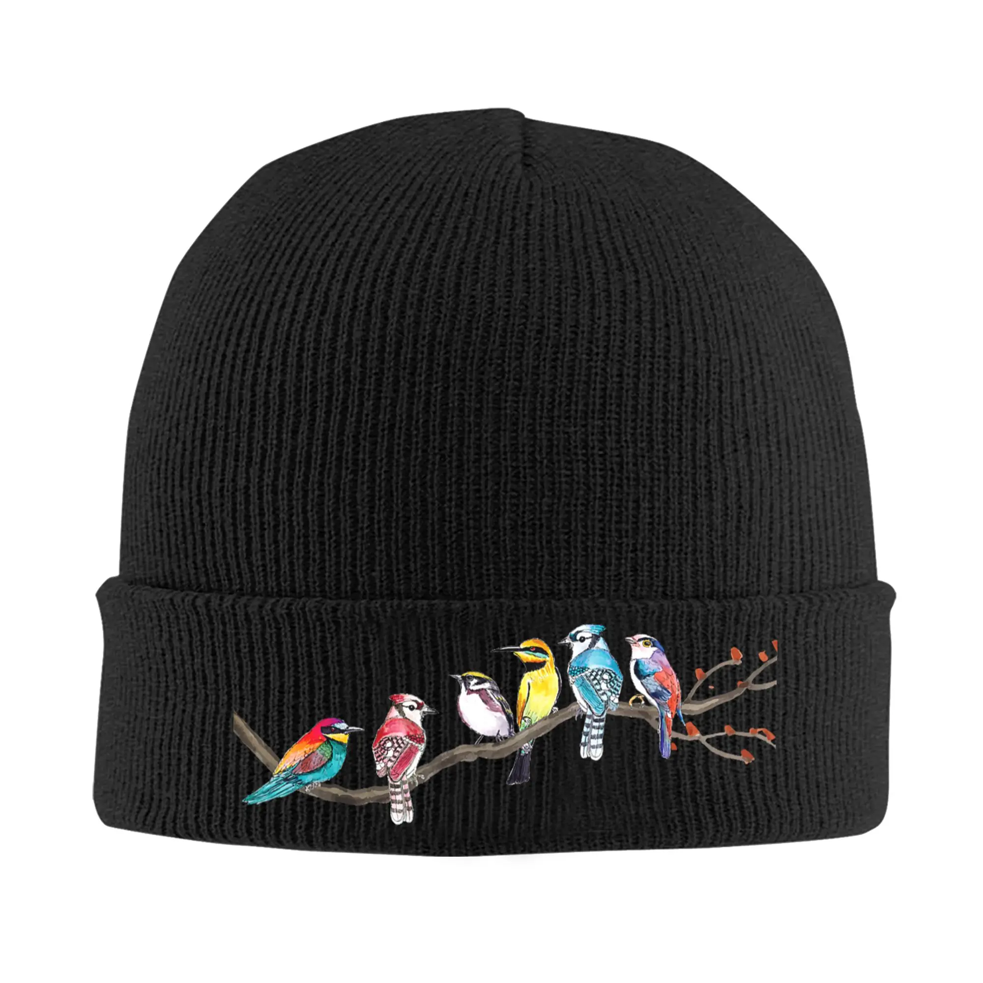 Birds On A Branch Bird Watching Bird Watcher Beanie Hats  Skullies Beanies Men Women Elastic Caps Winter Kpop Bonnet Hats