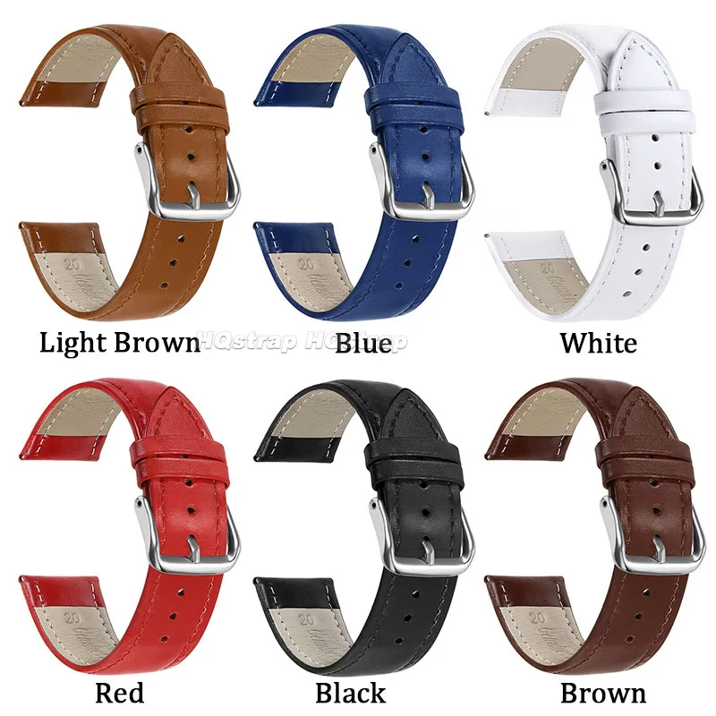 가죽 시계 스트랩, 부드러운 스포츠 팔찌, 방수 손목 밴드, 범용 벨트, 12mm, 13mm, 14mm, 15mm, 16mm, 17mm, 18mm, 20mm, 22mm