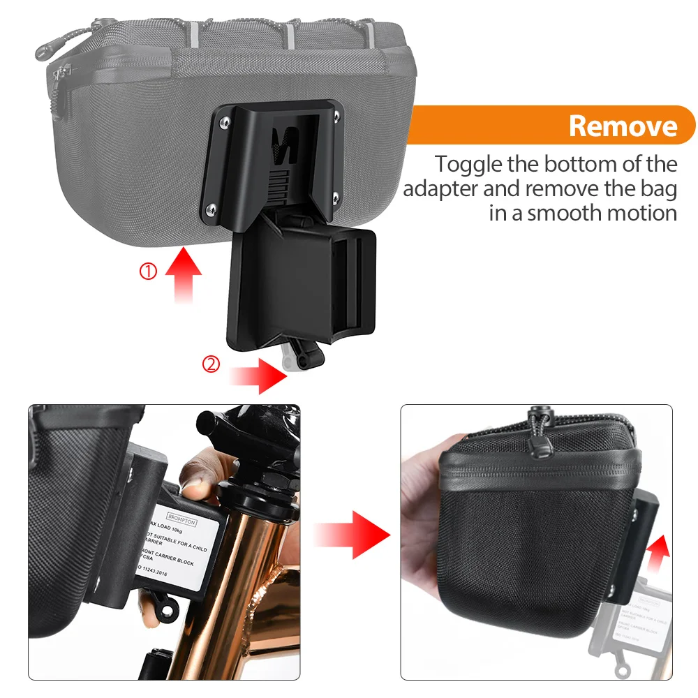 NEWBOLER Faltrad-Lenkertasche, multifunktionale Brompton-Tasche, Fahrrad-Fronttasche, Fahrradkorb, Tasche für Brompton Faltrad – Detail 3