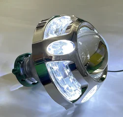 3 Inch Led Angel Eyes Headlight Porsche panamera Bi-Xenon Hid Projector Lens Shroud Cover Headlight Car Light Accessories