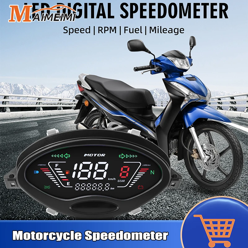 عداد سرعة لدرجة نارية LED سرعة رقمية RPM مستوى الوقود والعتاد متر لهوندا كاريزما 125 X & D Wave125S الابتكار 125 نوفا 125
