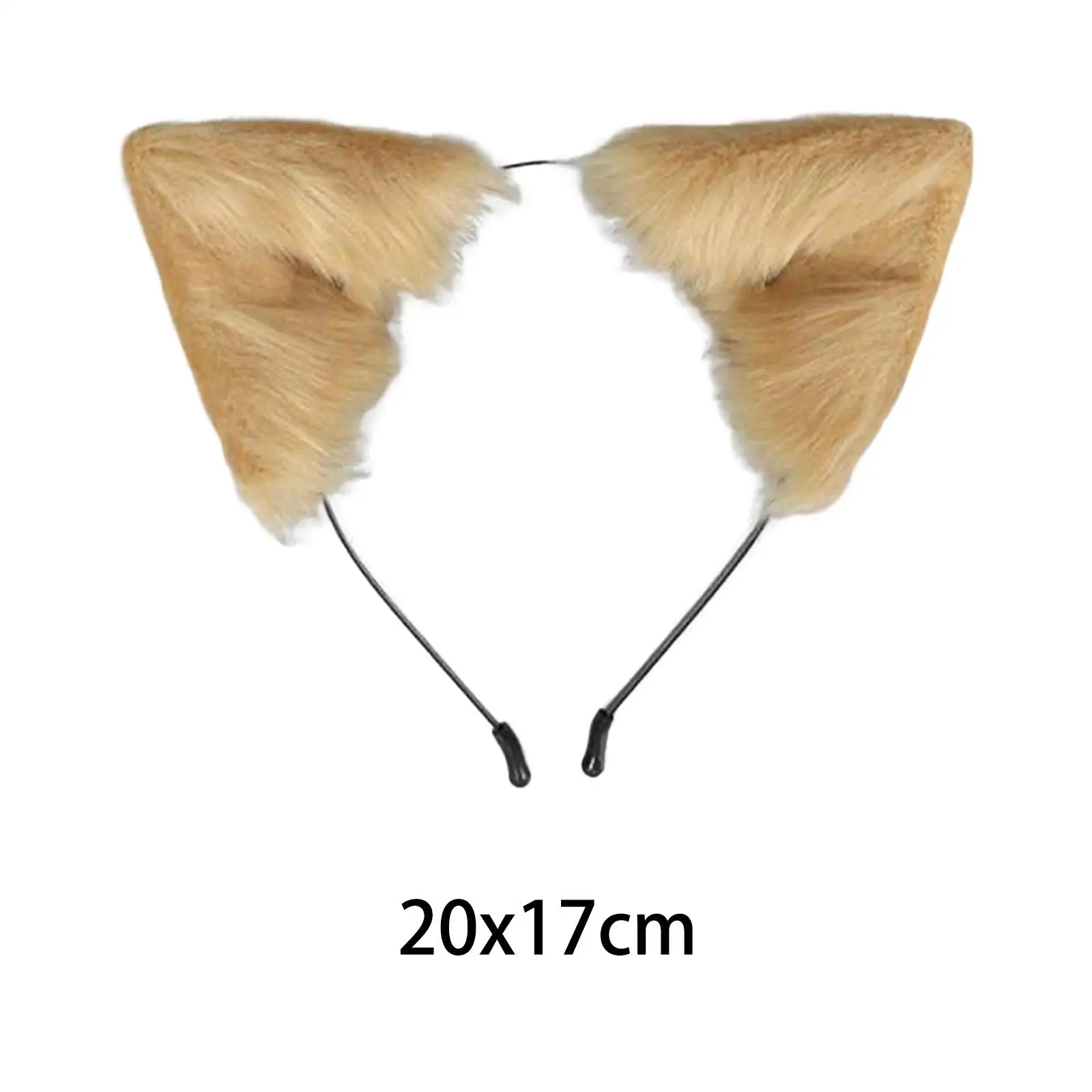 عصابة رأس مصنوعة يدويًا من آذان الحيوانات القطيفة ، طوق شعر اصطناعي على شكل أرنب ، ديكور للبالغين #6