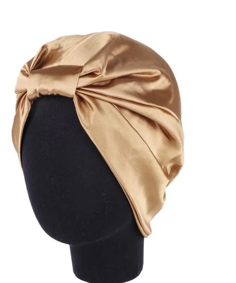 100% Natural Mulberry Silk Night Cap Sleeping Pure Hair Wrap Beanie For Women Girl