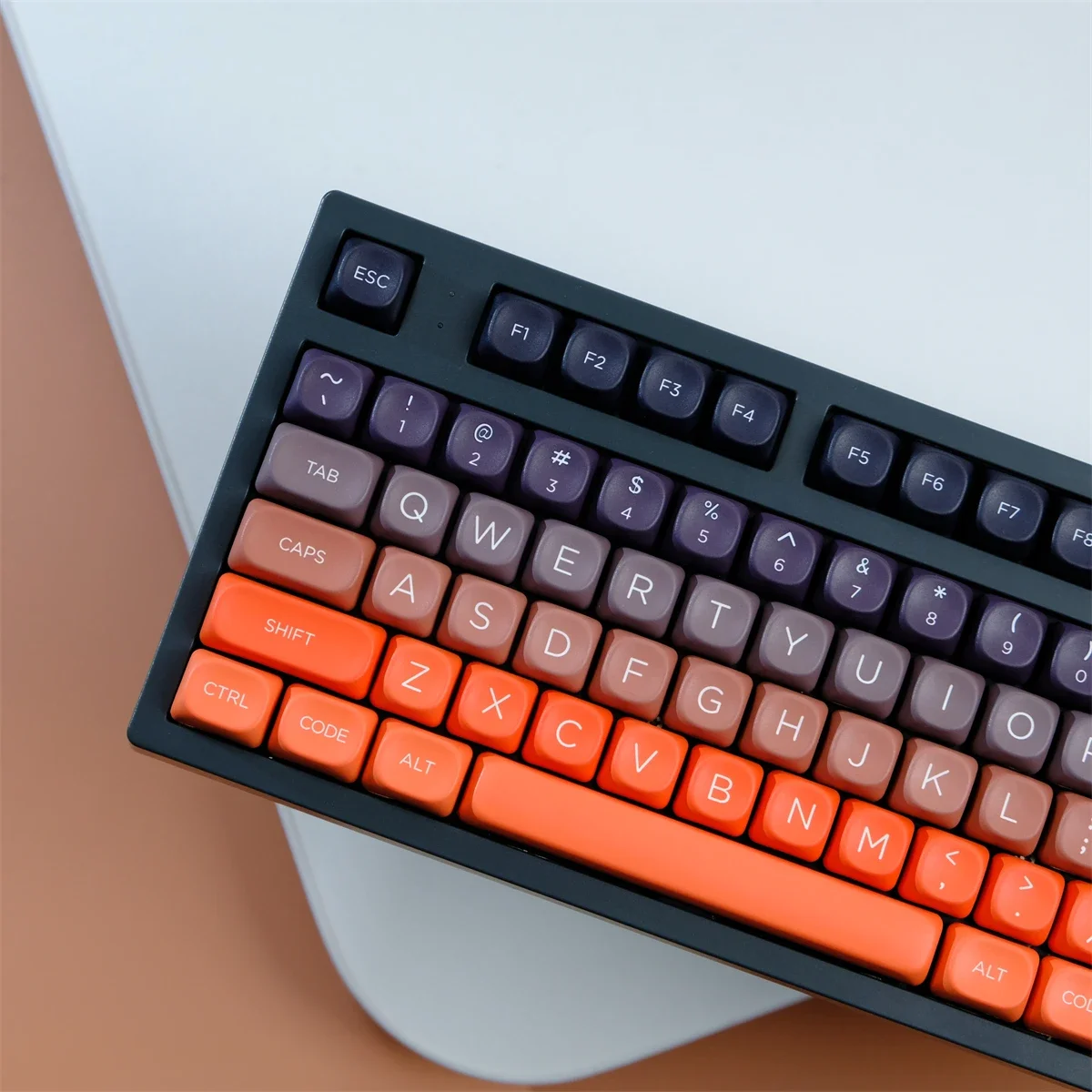 Sunset Glow Gradiente Cor Keycaps Set, Material PBT, Perfil MOA, Sublimação Dye, Switches MX, GK75, GK96