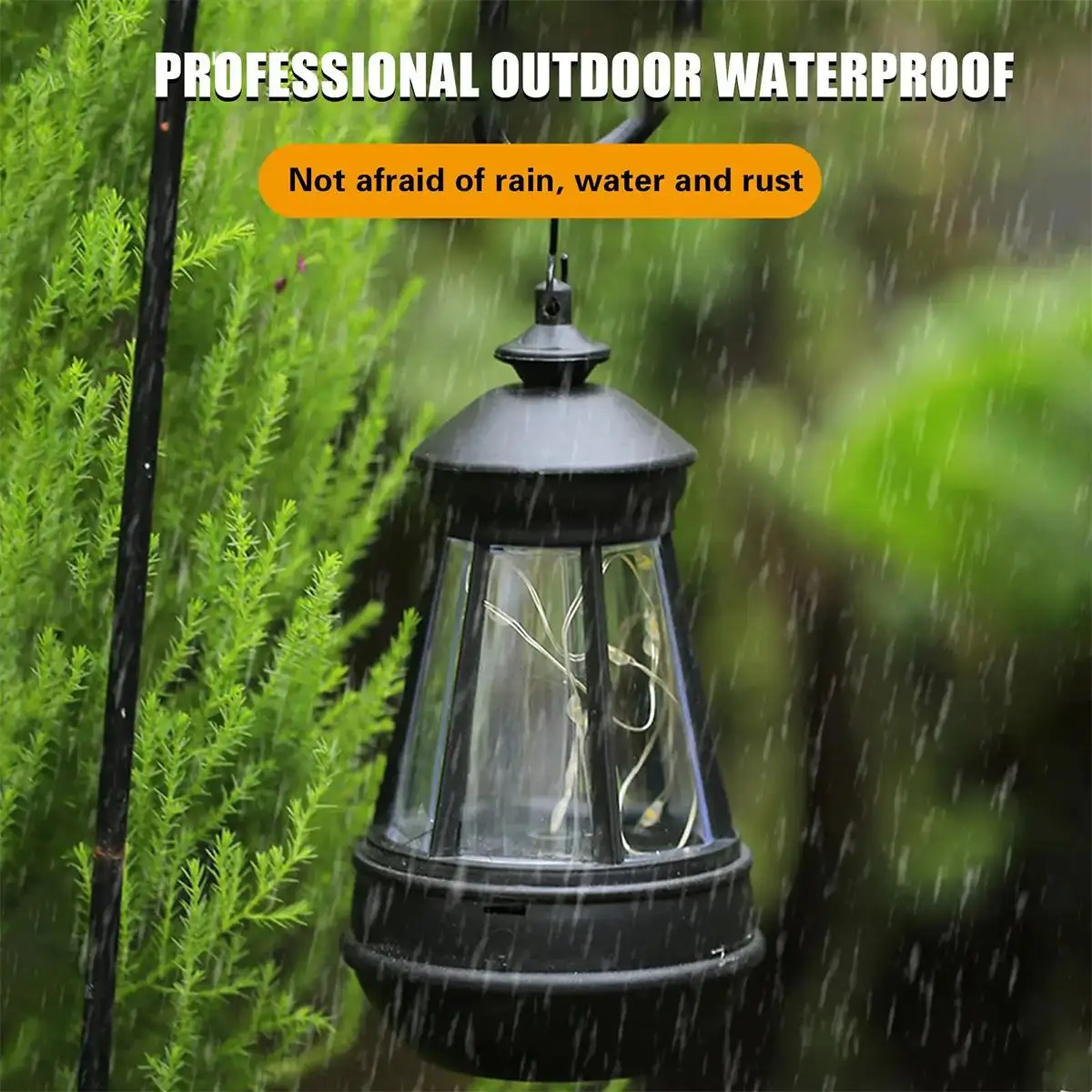 Retro Solar Lamp Outdoor Waterproof Lights Solar Powered Portable Fence Warm White Camping Lanterns For Garden Garden Decorative image 5