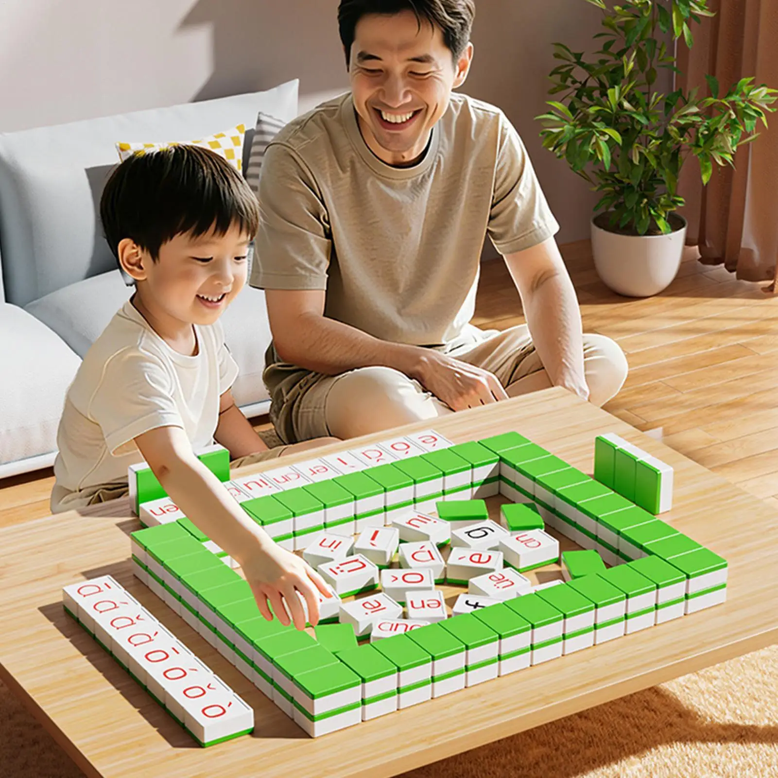 

Educational Toys Early Education Pinyin Mahjong Tiles Educational Party Game For Home School Classroom Boys Girls Family Nights