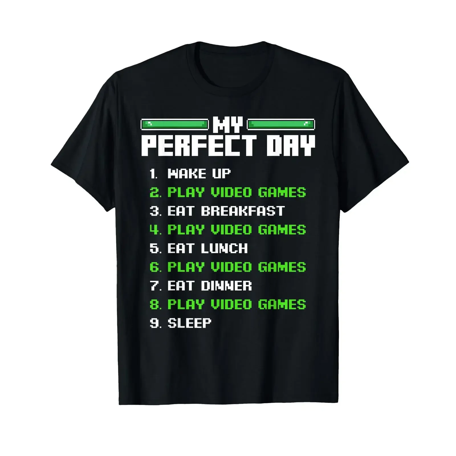 My Perfect Day Video Games I Love Gaming Gamer Coder Funny T Shirt vintage Washed Stylish Versatile Unisex designer clothes