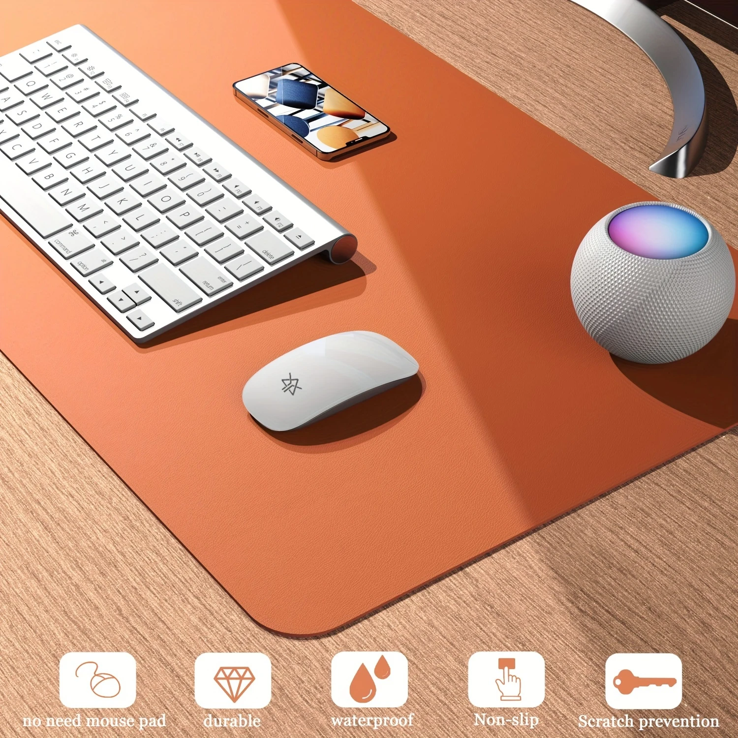 Pelindung Alas Meja Kulit Imitasi, Alas Mouse, Alas Meja Kantor, Blotter Meja Kulit PU Anti Selip, Alas Meja Laptop, Meja Tahan Air