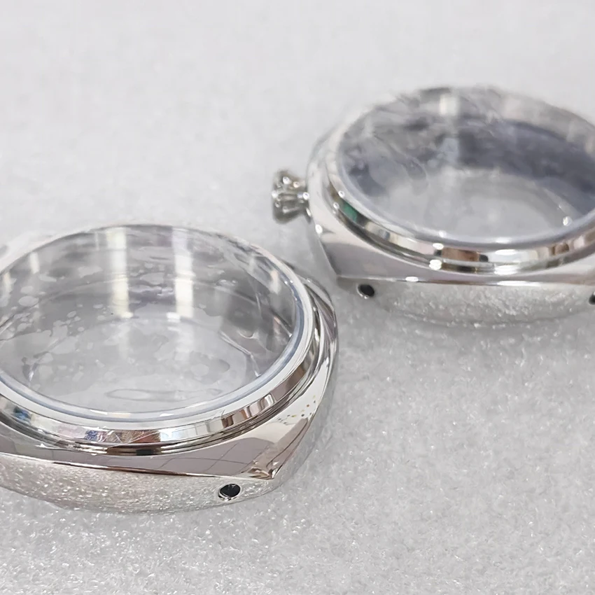 42mm Stainless Steel Cushion Case Synthetic Sapphire Crystal Diamend-Crown Transparent Bottom For NH35/NH36 Movement Watch Parts