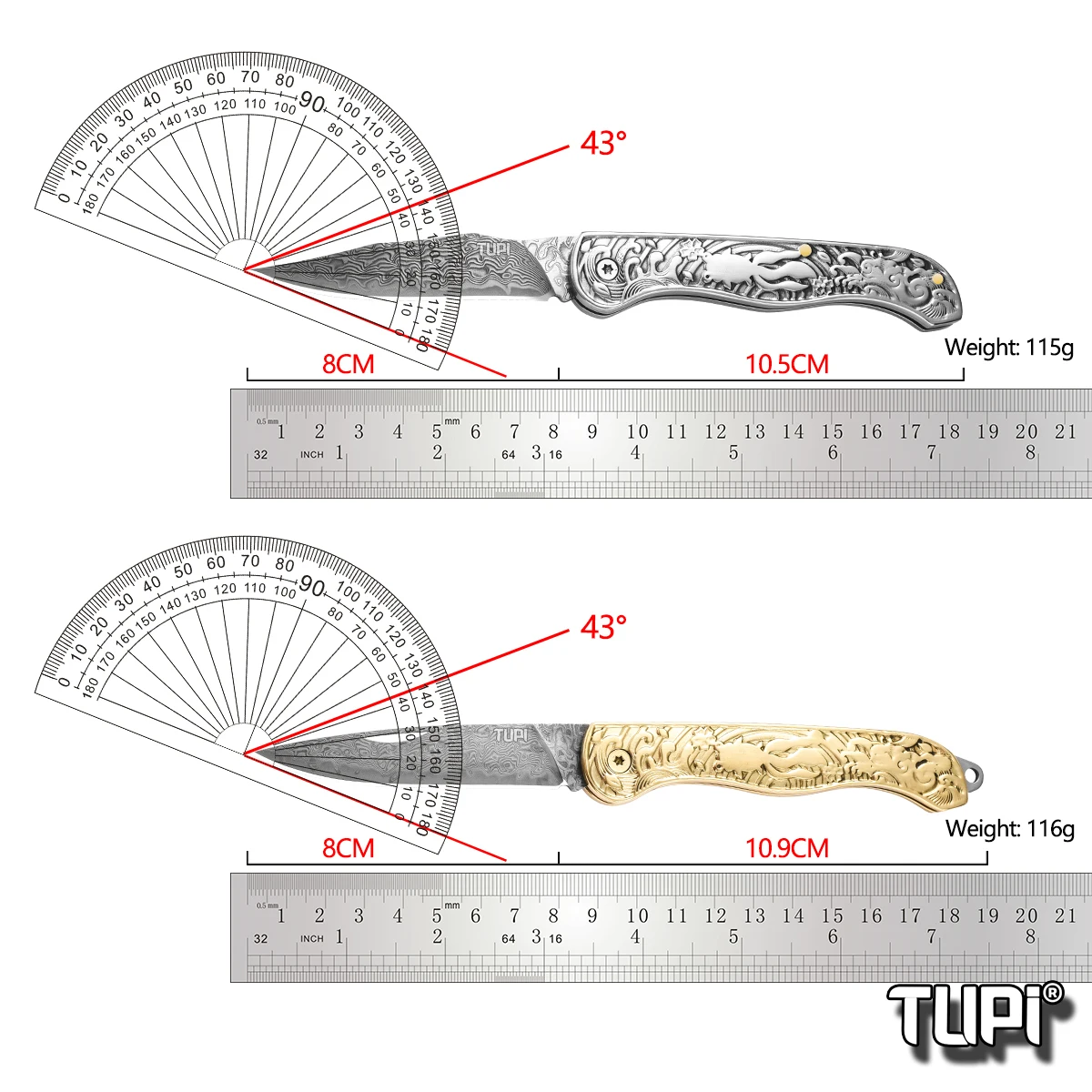 

Латунный универсальный нож TUPI, мини-карманный нож для распаковки и улицы, многофункциональный портативный острый универсальный инструмент, снаряжение для кемпинга