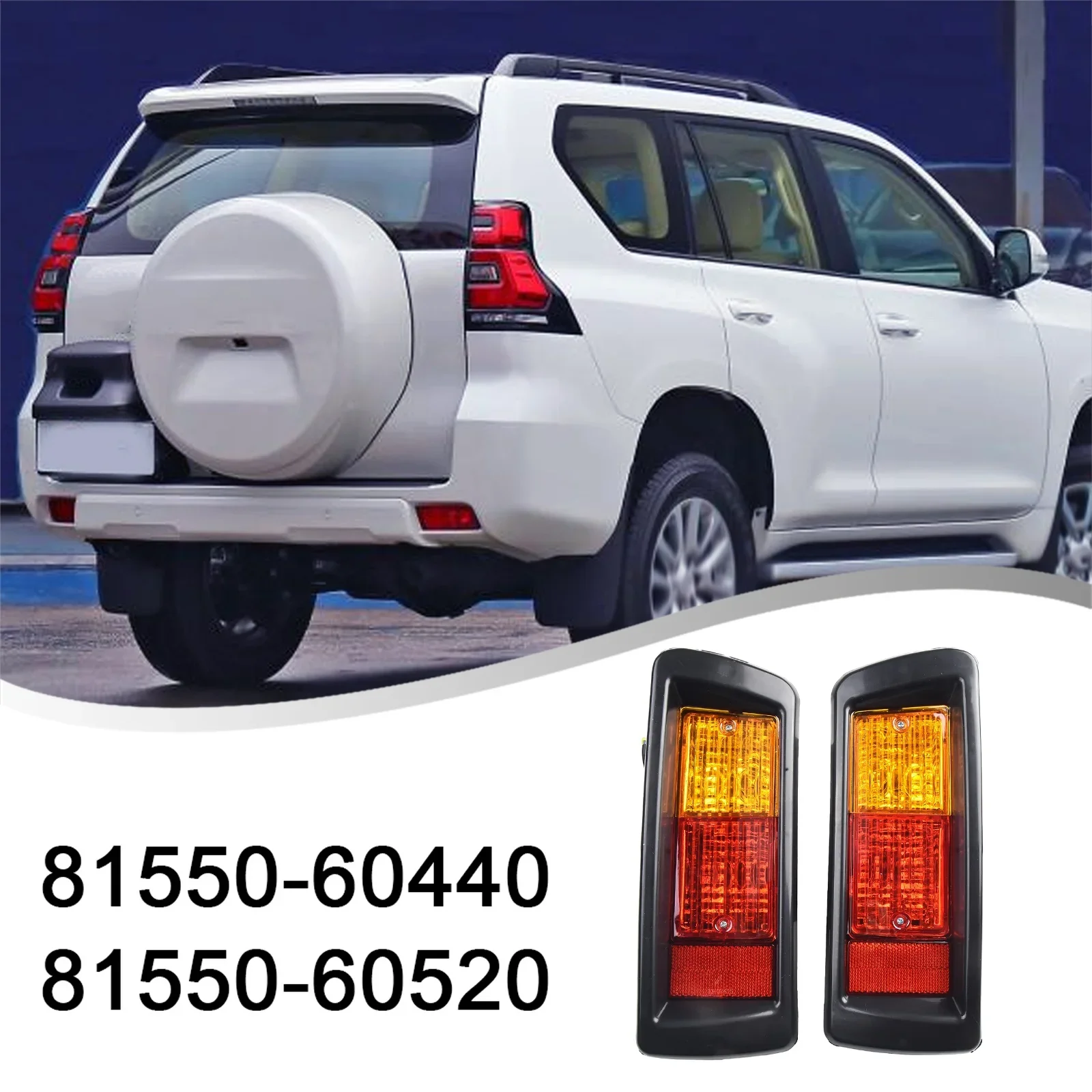 

2pcs Rear Bumper Lamp Tail Light For Toyota For Land For Cruiser For Prado 1995-2002 81550-60520 Replace Auto Accessories