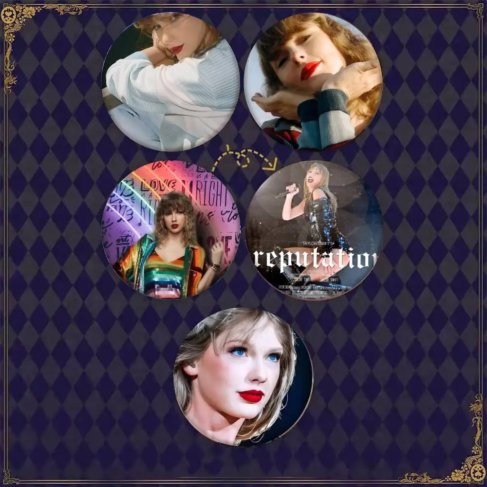 Pin de solapa de hojalata con diseño de Taylor Swift, cantante pop moderna, con imágenes impresas, accesorio para ropa, mochilas y prendas de vestir