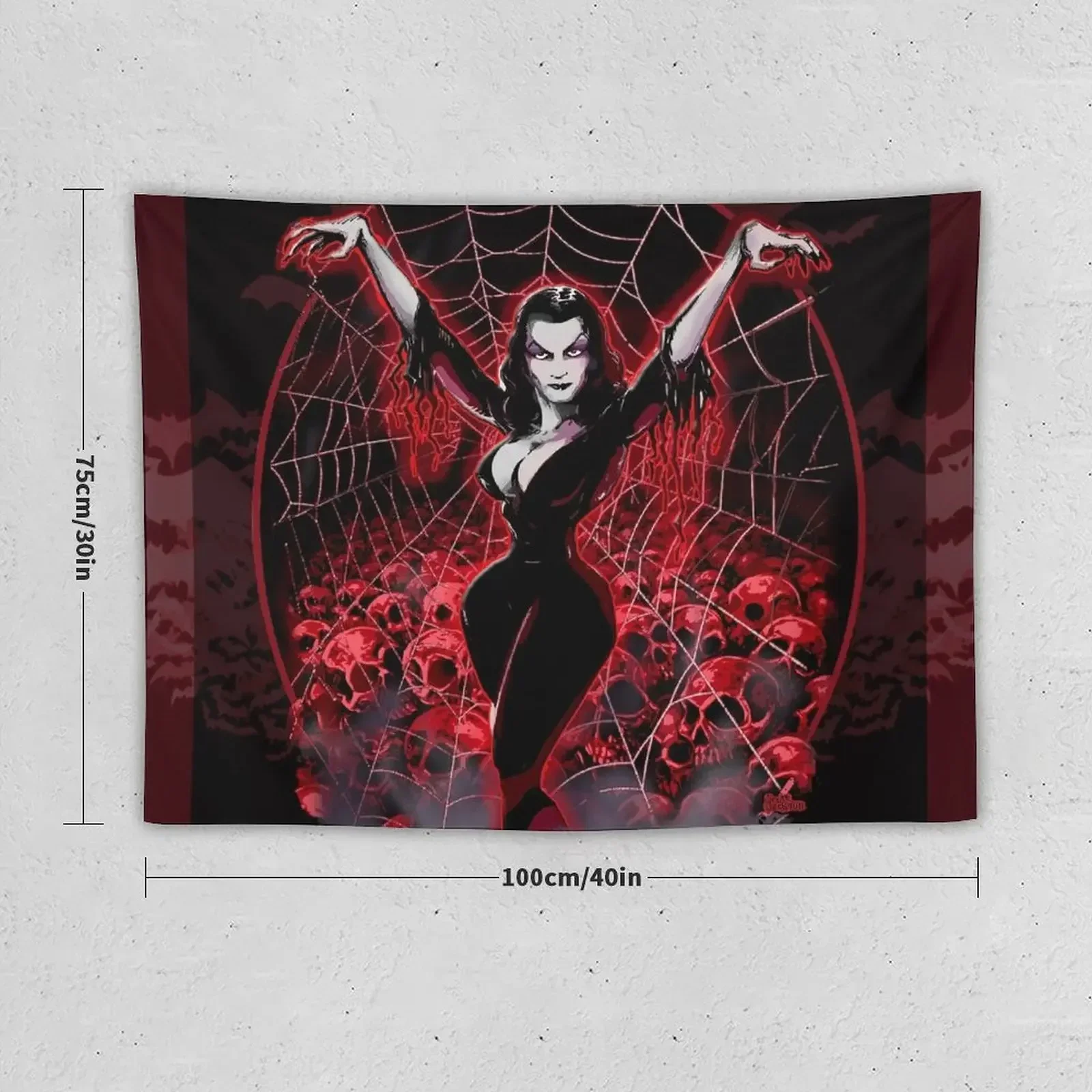 Vampira Spider web gothic Tapestry Hanging Wall Luxury Living Room Decoration Kawaii Room Decor Tapestry