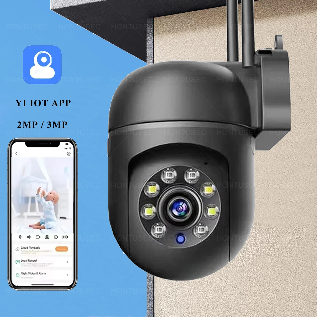 YI IoT 2.4G 3MP Security Camera System Indoor PTZ Camera Motion Detection Auto Tracking IR Night Vision Surveillance Cameras