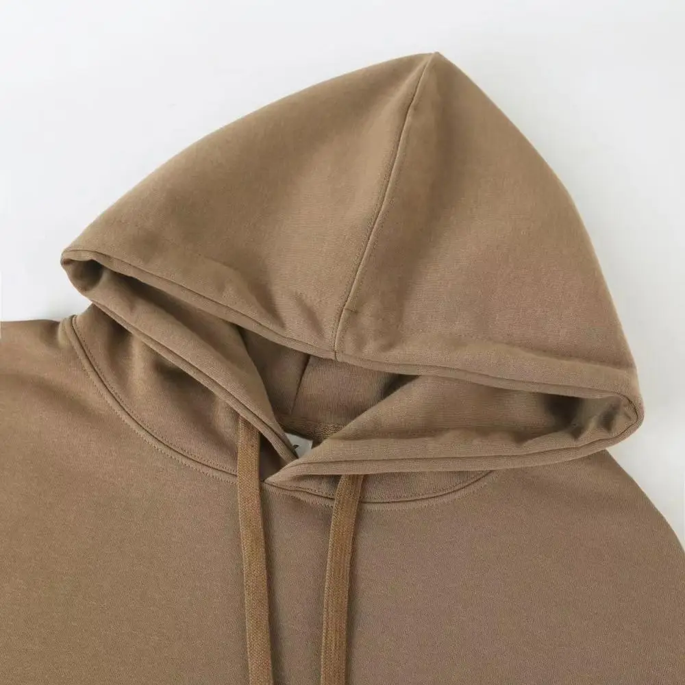 Lezyan Shoulder Ruffle Cotton Hoodie Autumn Winter Hooded Loose Sweater Cross-border OVERSIZ Jacket Wholesale Streetwear