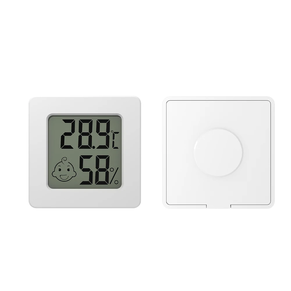 Indoor Mini Digital Electronic Thermo-Hygrometer Wall Double-stick Tape Refrigerator Magnetic -20℃-60℃ 20-99RH with Battery