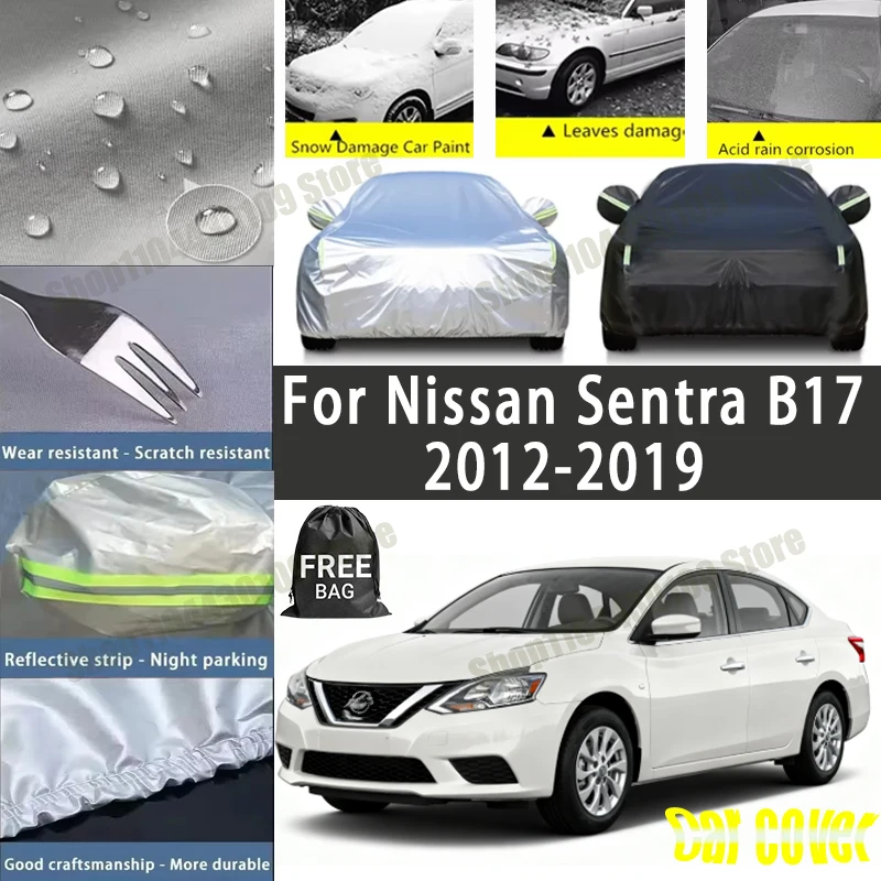 

Чехол для автомобиля Nissan Sentra B17 2012-2019, водонепроницаемый, с защитой от ультрафиолета, всепогодный, пыле- и снегозащитный, от дождя, из полиэстера 190T