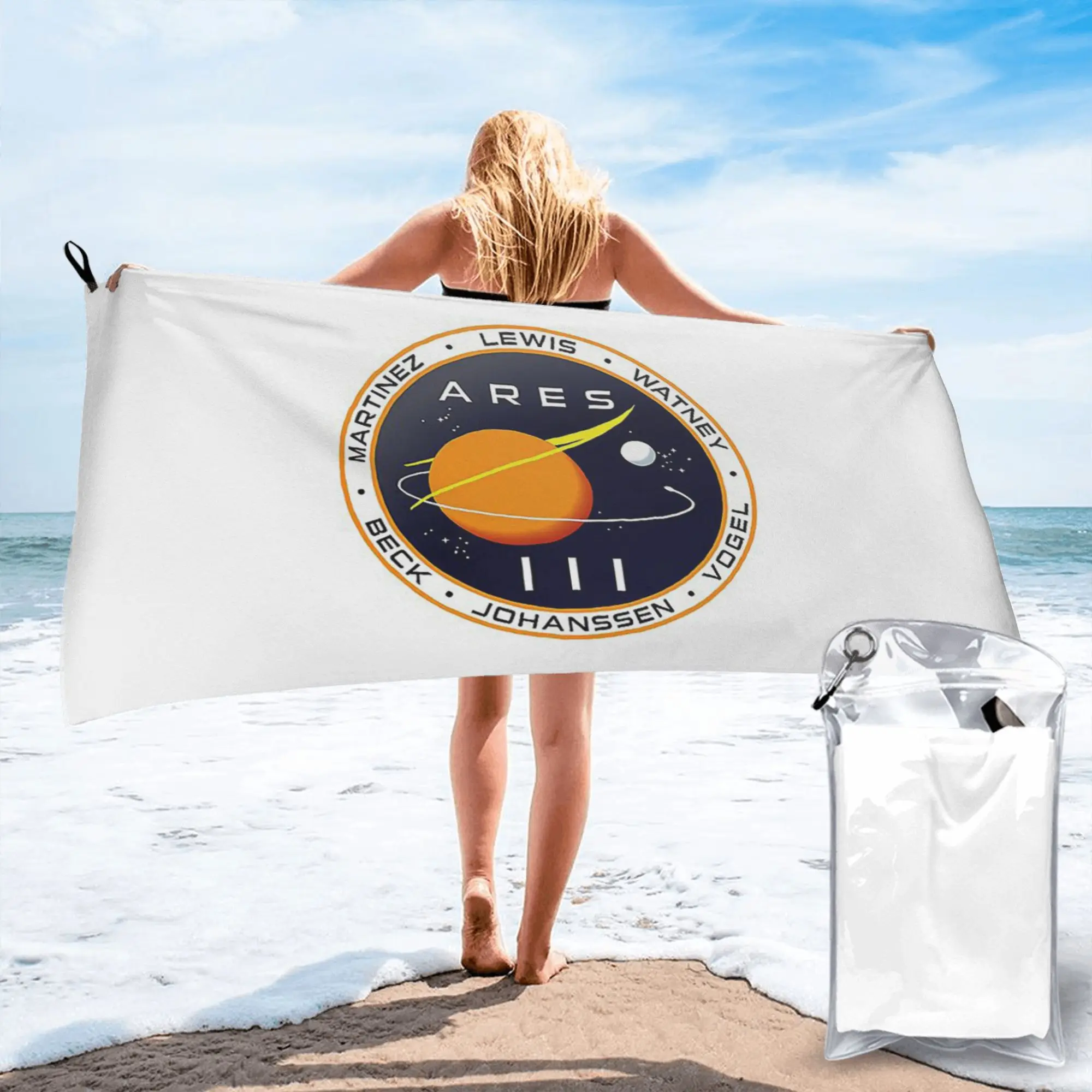 Ares 3 mission to Mars - The Martian Badg Beach Towel Soft Microfiber Quick Dry Absorbent Quick Towels For Pool