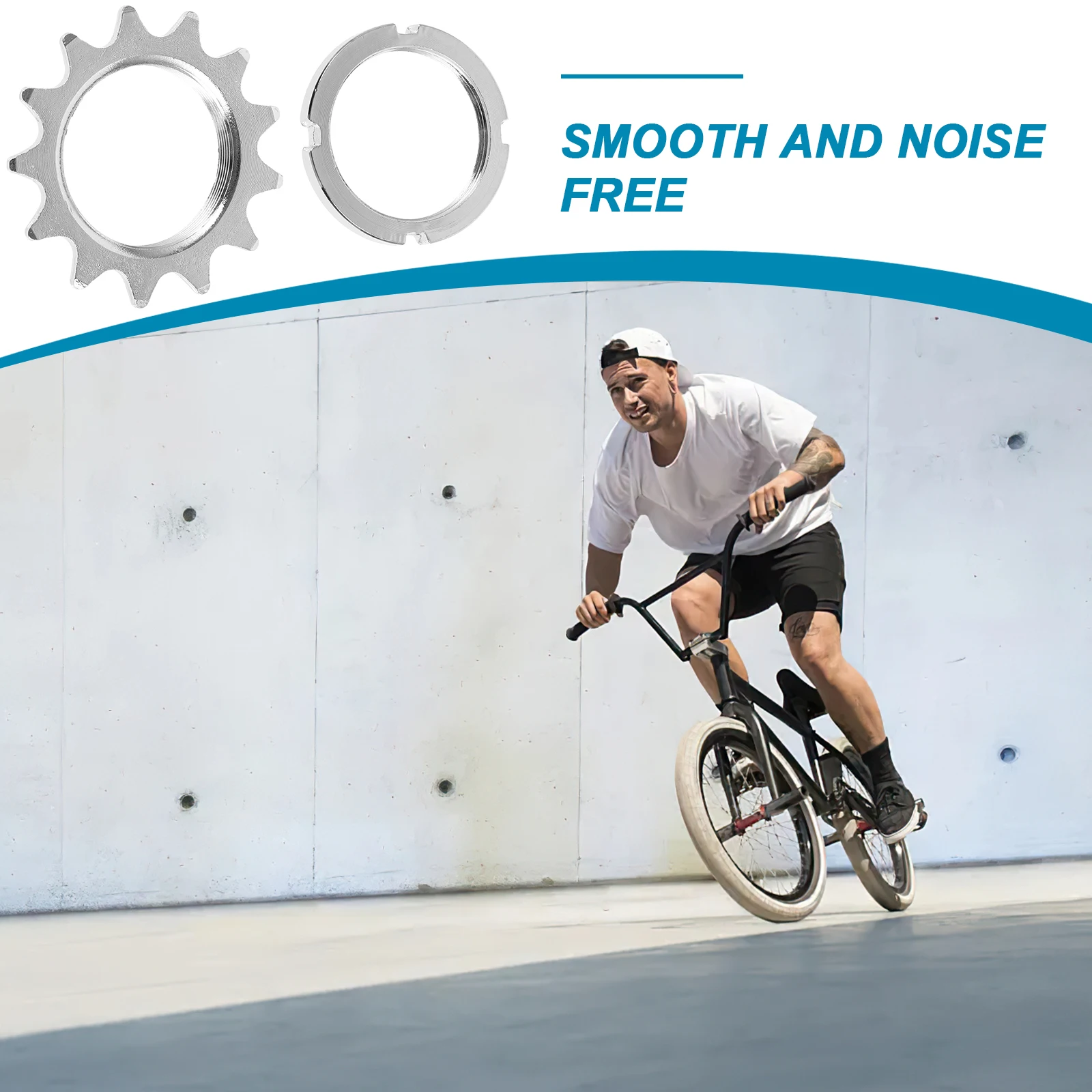 

1 set 13T Fixed Gear Flywheel Freewheel Sprocket Single Speed Silver Metal Durable High Strength Steel Smooth Precision