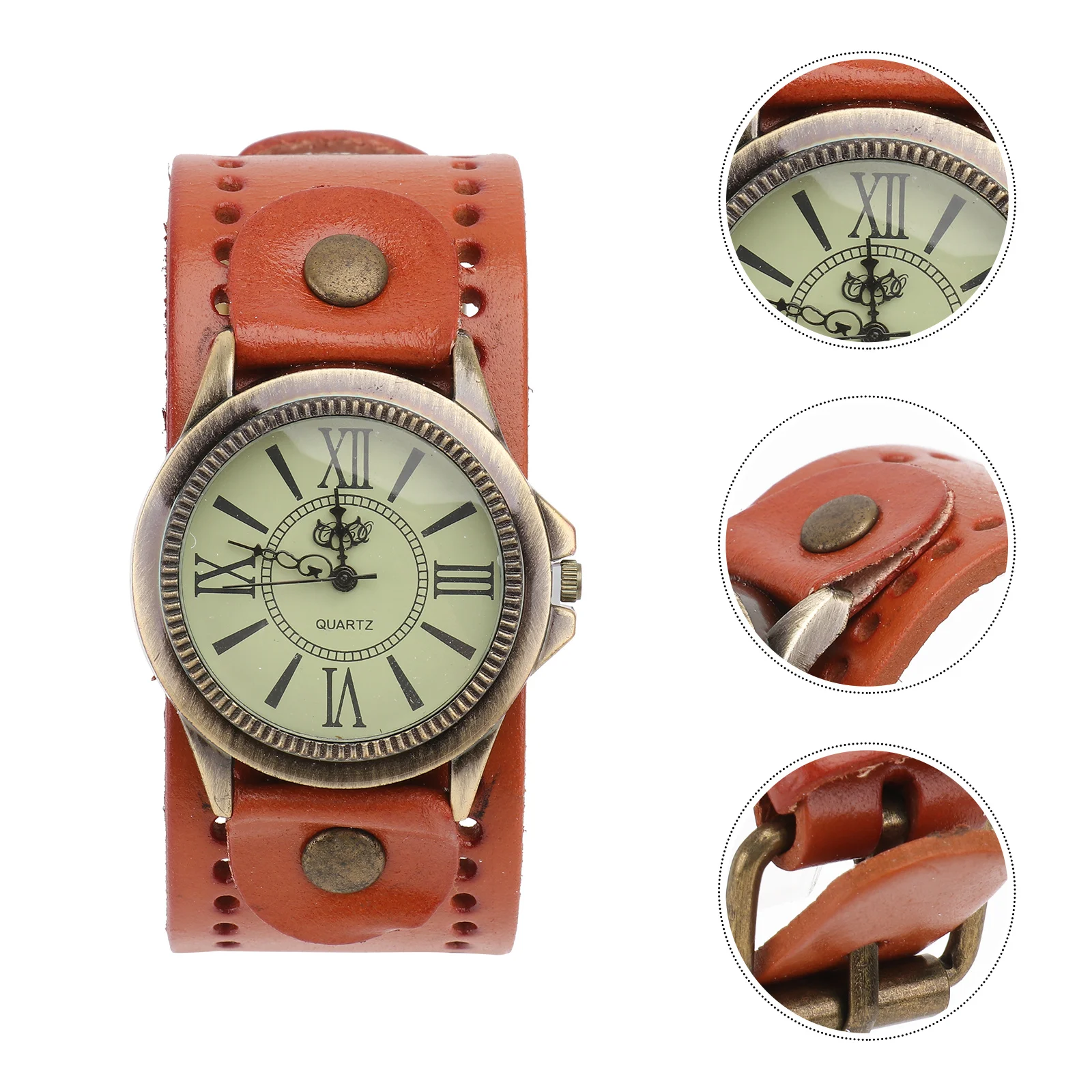

1Pcs Retro Style Bracelet Quartz Wrist Watch Vintage Roman Numeral Band Comfortable Women Wristwatch Gift