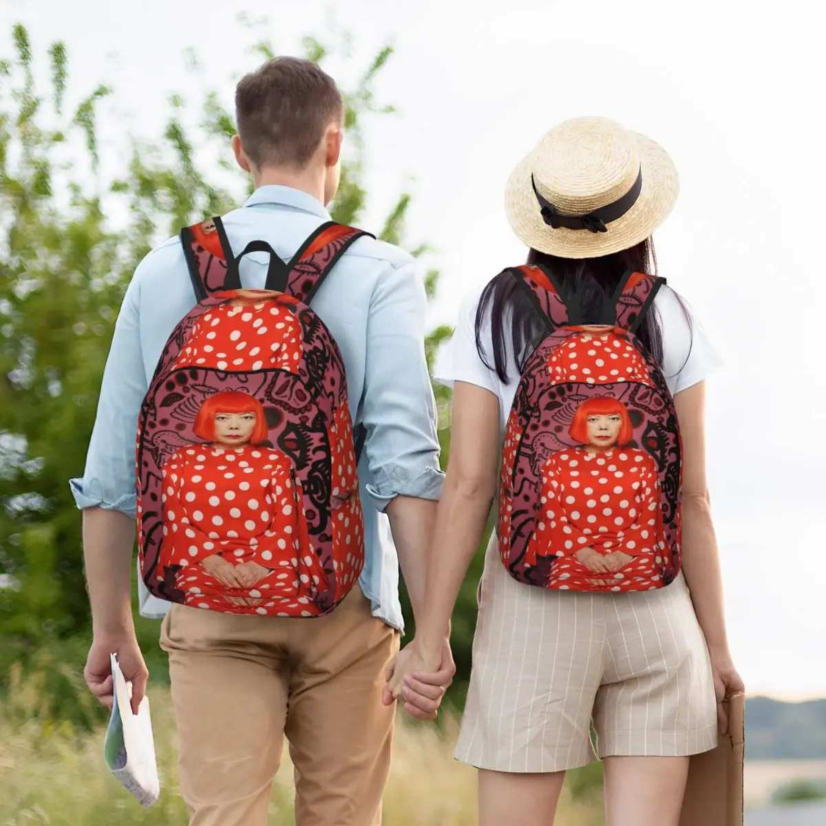

Yayoi Kusama Abstract Painting Student Backpack School Bag Hiking Travel Daypack for Men Women Bookbag Shoulder Bags