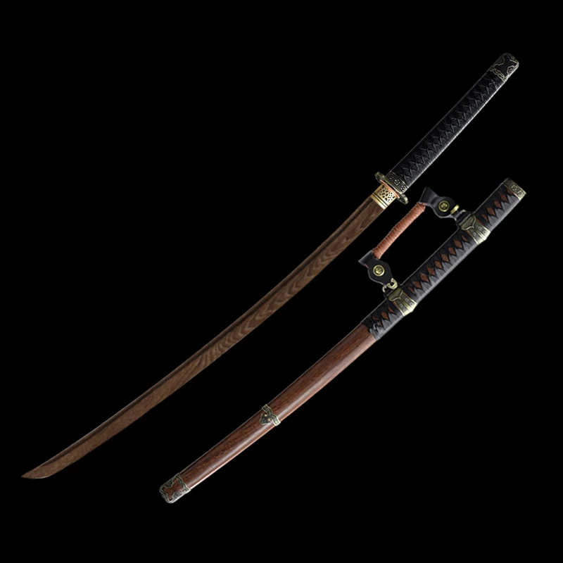 Handmade Traditional Chinese Sword Rosewood Shirasaya Full Tang Ready For Training Wooden Katanas Saber Swords