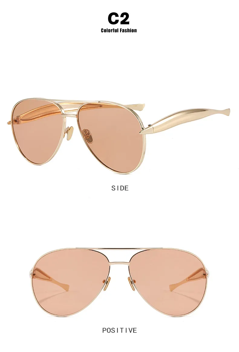 Neue Y2K Vintage Metall-Piloten-Sonnenbrille für Damen und Herren, Punk-Stil, Beliebte Outdoor-Fahrbrille, Luxus-Marken-Designer-Brille, UV400-Schutz – Detail 10