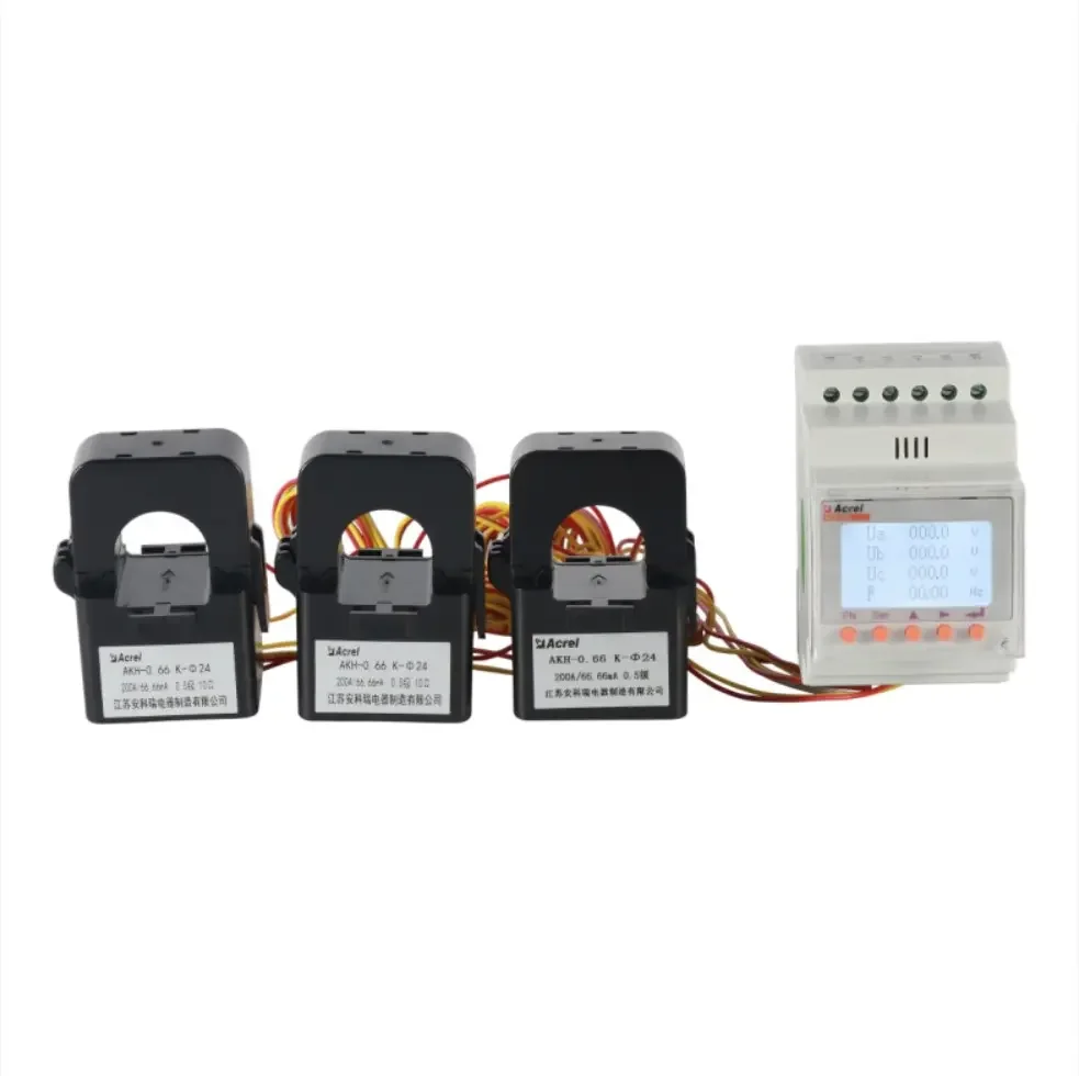 Acrel Din Rail Bidirectionele 3 Fase Elektrische Meter Met 3 Pcs 80a/120a/200a/300a Cts Voor Zonne-Energie Pv Power Monitoring