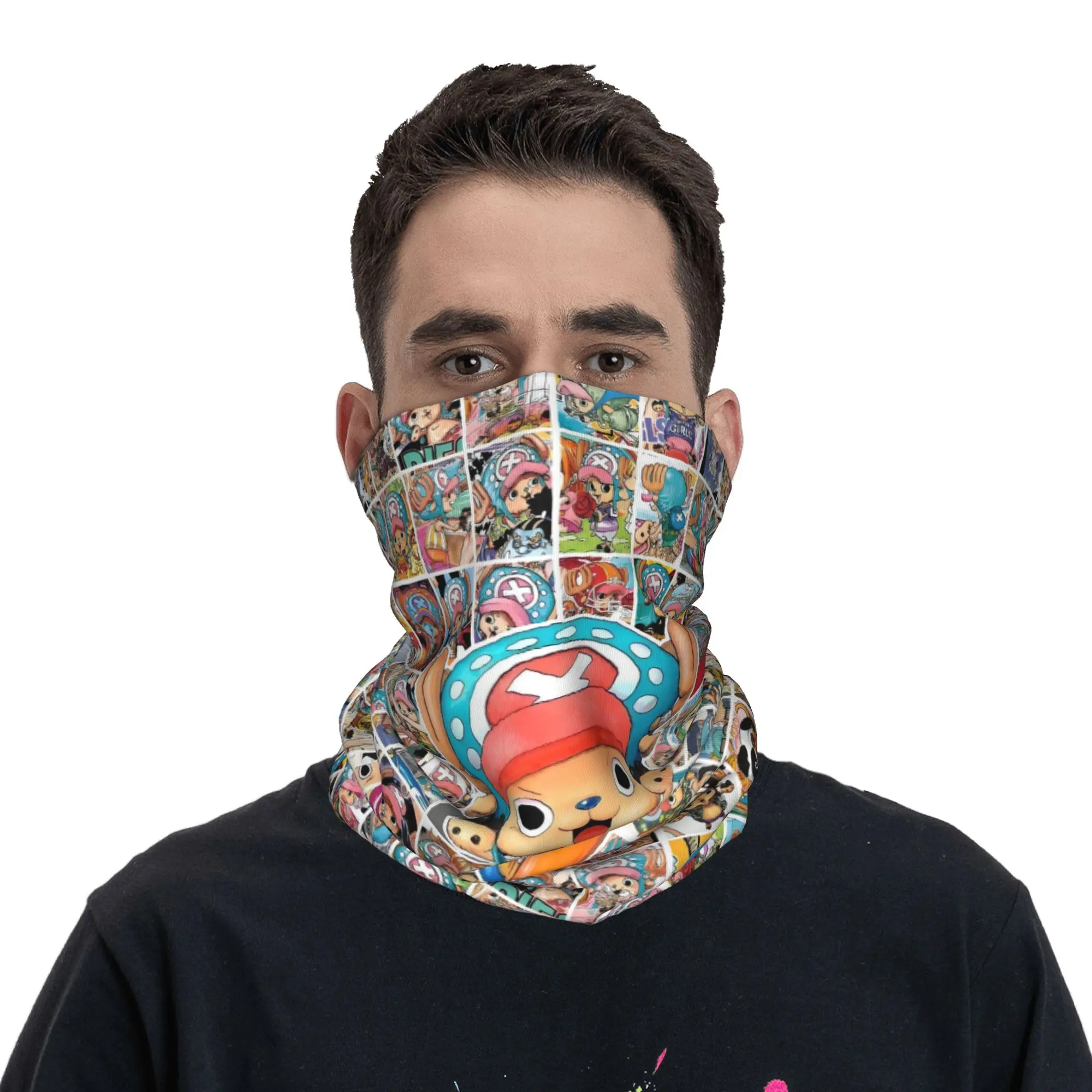 Custom Chopper Janpan Anime Neck Gaiter Men Women UV Protection Winter Popular  Bandana Scarf for Ski