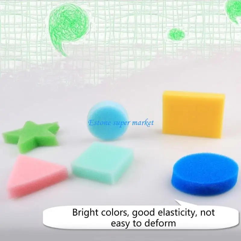 090B Sponge Stamper Painting Sponge Shapes Sponge Models Art Craft Drawing Tools Paint Sponges Kids Toddlers Educational Toy