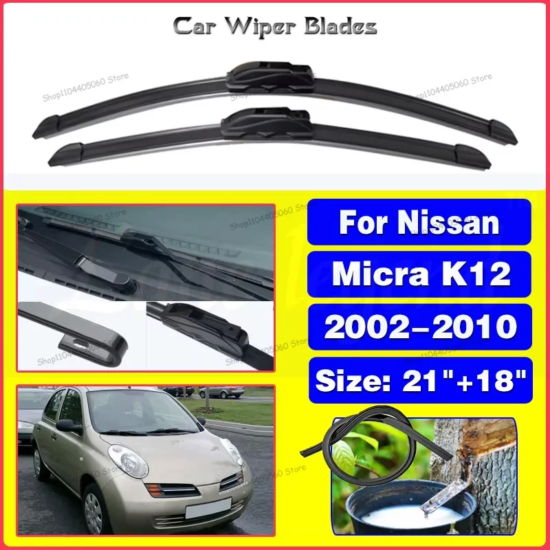 

For Nissan Micra K12 2002 2003 2004 2005 2006 2007 2008 2009 2010 Front Windscreen Wiper Blades Cutter Car Accessories U J Type