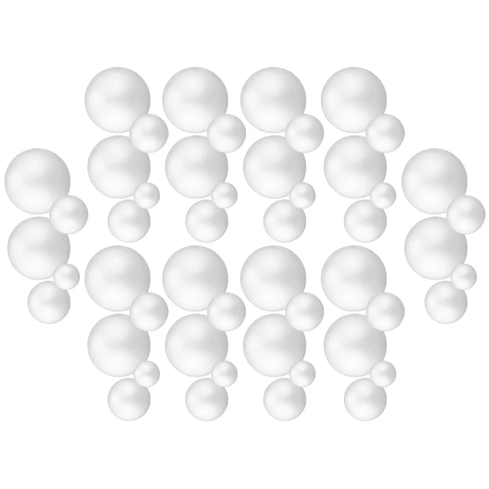 

50Pcs Foam Balls Round White Lightweight Smooth Craft DIY Christmas Party Decor Ornaments Floral Arrangement Foam Balls