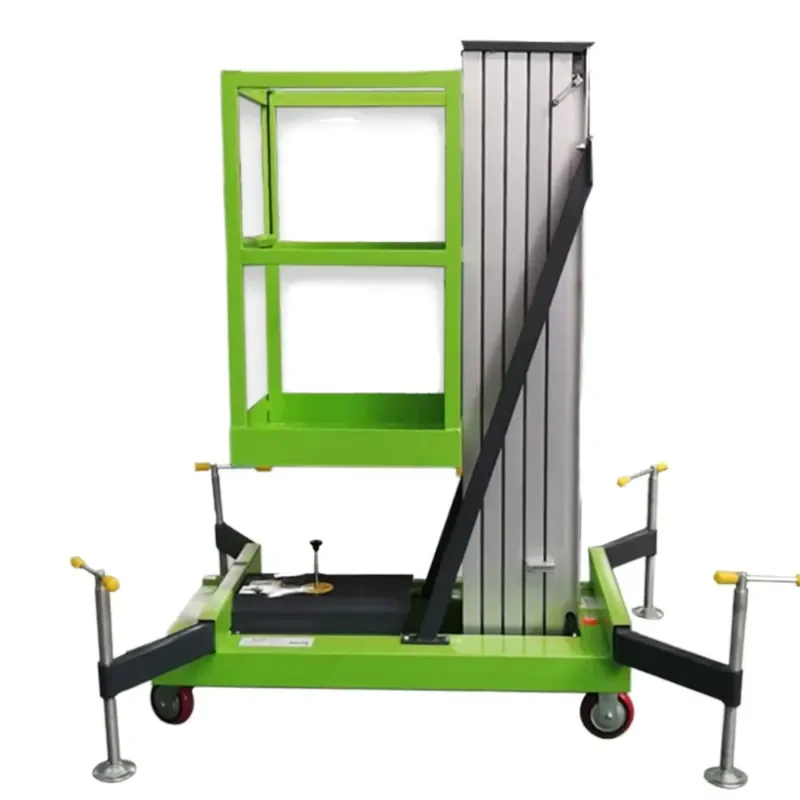 6m 8m 12m Small Aerial Working Lift Telescopic Single Mast Lift Platform Vertical Hydraulic Aerial Lifting Work Platform