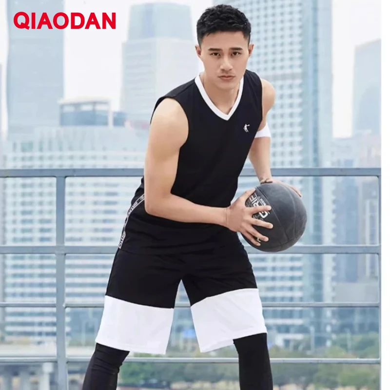

QIAODAN Men Basketball Jersey Uniform Set 2026 Summer New Two Piece Breathable Sleeveless Tank Tops and Sport Short XNT23202106B