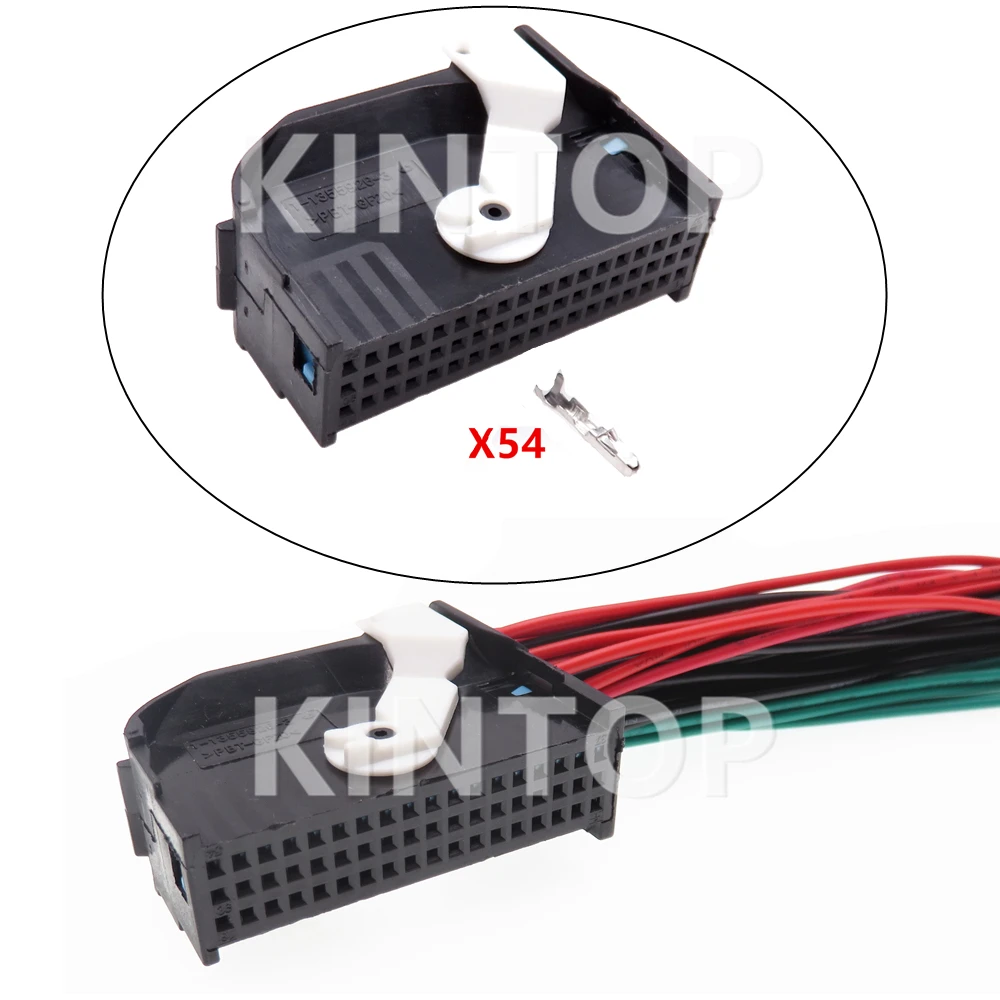 1 Set 54 Pins Auto Bluetooth Wiring Terminal Socket AC Assembly With Wires for VW BWM Audi 4E0972144 1-1355926-3 1-1355928-3